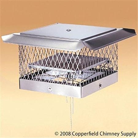 Lock-Top Lock-Top 9522 13 x 17 in. Stainless Steel Lock-Top II Chimney Cap-Damper; 0.62 in. Mesh 9522